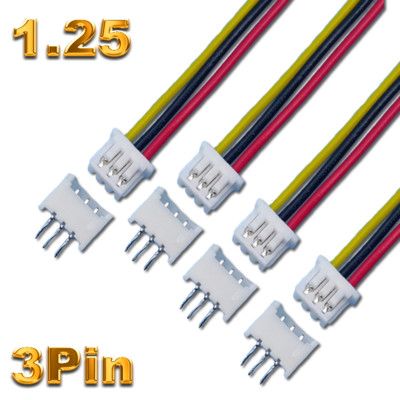 Micro JST 1,25mm 3-Pin Kabel Stecker - 20 Stück Mit 20cm 28AWG Kabeln