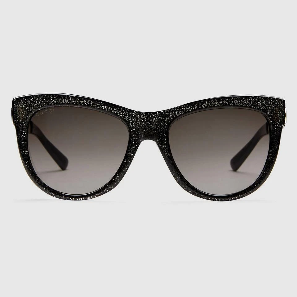 GUCCI BLACK GRAY GOLD GG 3739 N S VJZHA CAT EYE GLITTER 434045