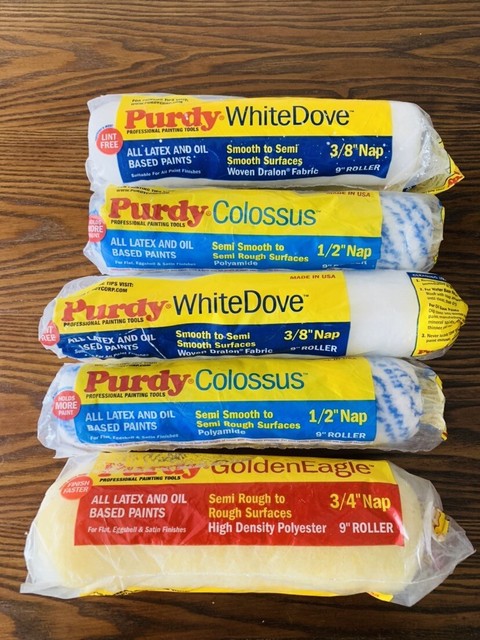 Lot Of 5 Purdy Paint Rollers 38 12 34 Nap Golden Eagle Colossus Etc