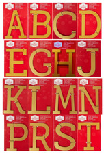 Multi-use Gold Heavy Metal Monogram Magnetic House Letter Wreath Ornament, 5 in