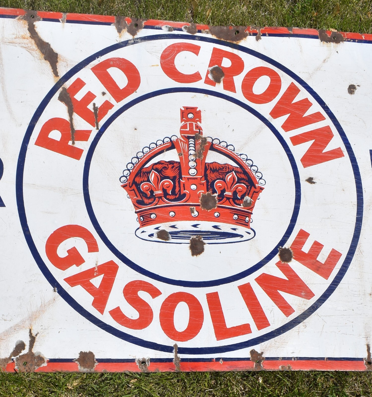 Vintage Porcelain Standard Red Crown Gasoline Power Mileage Advertising ...