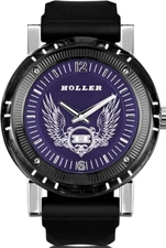 Holler Men's Watch with Purple Dial Analogue Display & Black Plastic HLW2197-1