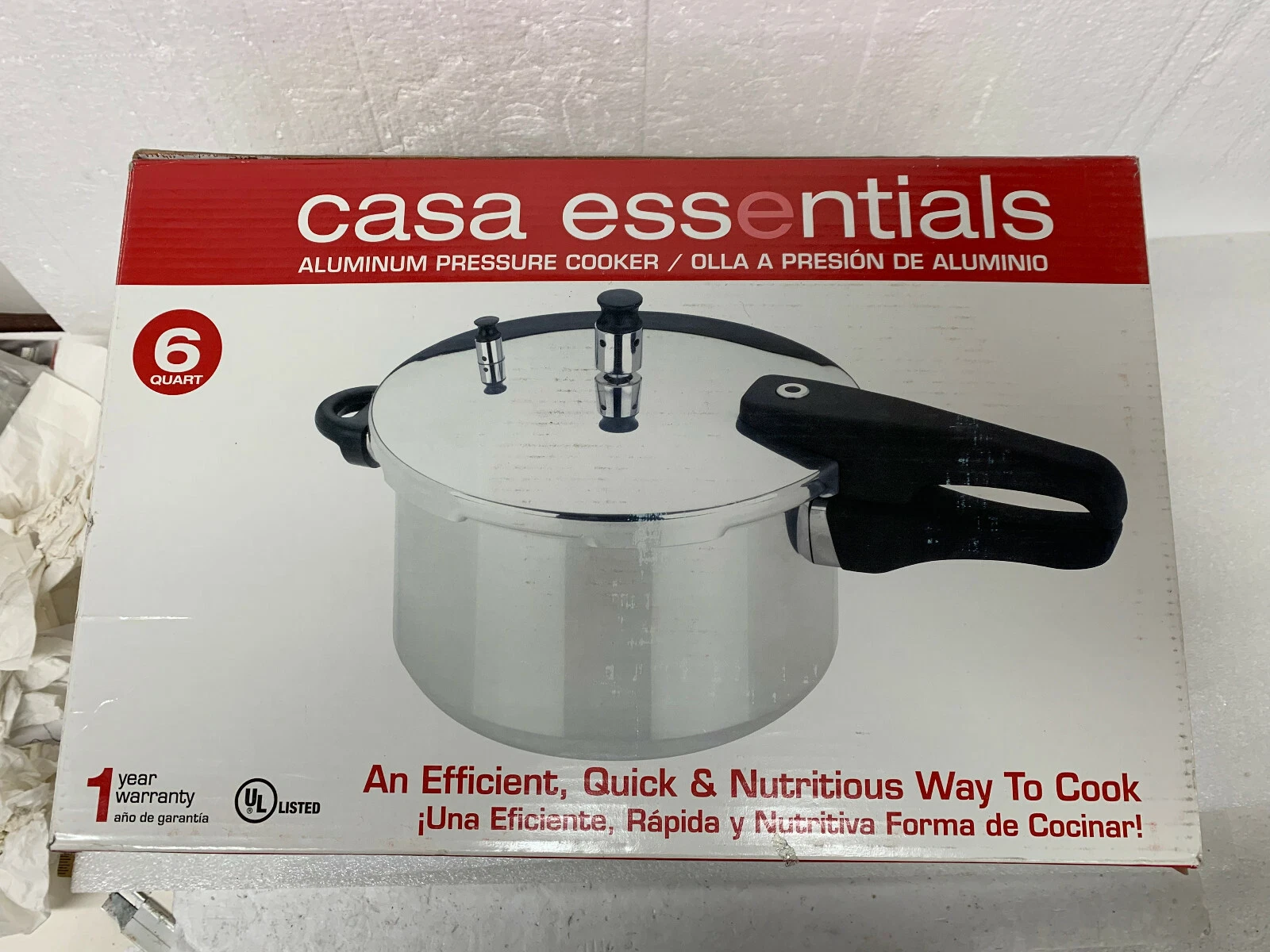 Casa Essentials Kitchen Aluminum Pressure Cooker 6 Quart Capacity Gently Used