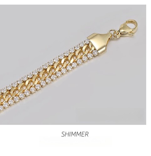 Collana Hip Hop Uomo Donna Collana Tennis 2 File Placcata Oro 14k Con Zirconi - Girocollo Hip Hop 20 Pollici, Unisex Collana Moda - Foto 8