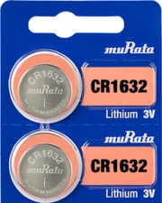 Sony MURATA CR1632 3V Lithium Keyless Entry Car Remote Key FOB Battery - 2 Pack