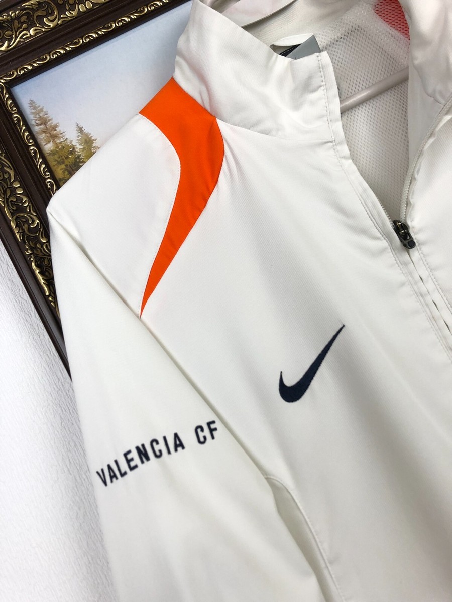 Vintage Nike Valencia Football Jacket Soccer Track Top White Mens