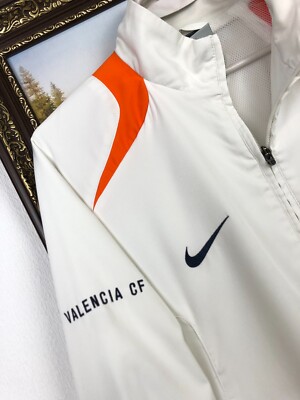 Vintage Nike Valencia Football Jacket Soccer Track Top White Mens