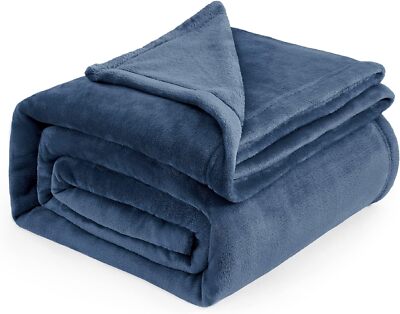 Bedsure Fleece Blankets King Size Mineral (108'' x 90''), Blue 
