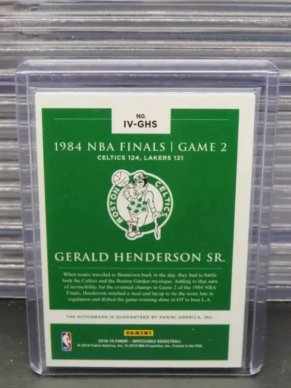 2018-19 Impeccable Gerald Henderson Jr. Victory Auto Autograph #9/99 Celtics - Image 2 of 2