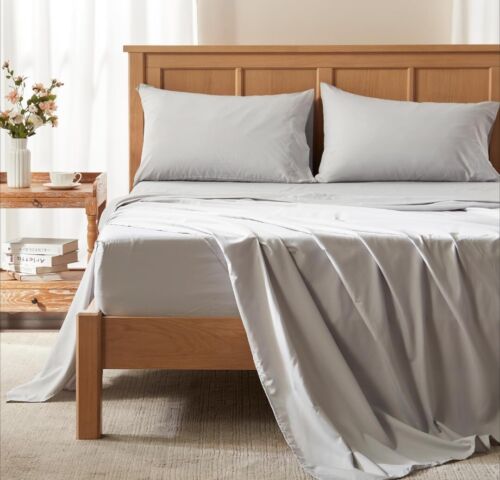 Comfort Spaces Coolmax Moisture Wicking California King Sheet Set Soft Gray ๐ - Picture 2 of 5