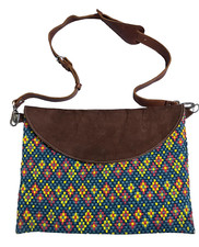 Nena & Co Envelope Flap Over Bag Crossbody Purse Leather Aztec Southwest Boho