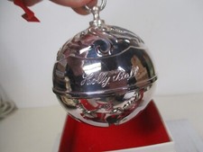 1984 Reed and Barton Silverplate Holly Bell Christmas Ornament