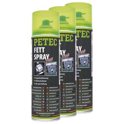 Fettspray Weiß Schmierfett Haftfett Universal Langzeit PETEC 70250 3 X 500 ml
