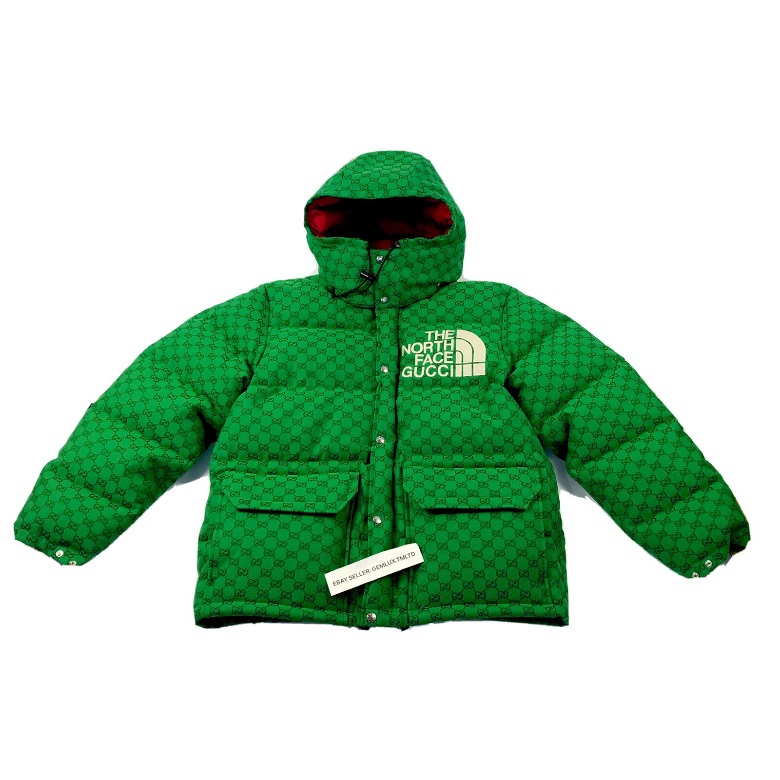 gucci north face green puffer