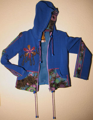 Unikat Handmade Designer Sweatjacke Gr 140 146 NEU Hoodie Kapuzenjacke Jacke