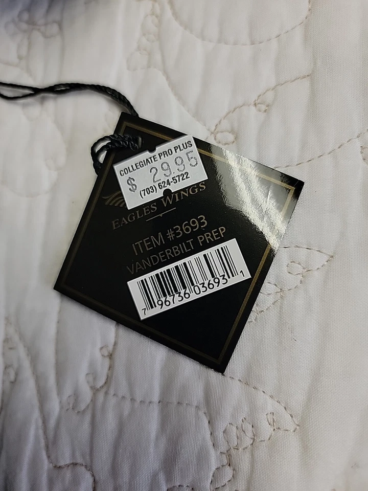 #3693 Eagles Wings Silk Black Necktie Vanderbilt Commodores - Image 2 of 4