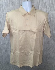 VTG Red Kap Mens Beige Short Sleeve USA Made Golf Polo Shirt Size L