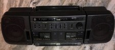 GE AM FM Dual Cassette Stereo Hi Speed Dubbing EQ Boombox Model 3-5677B-SHIP24HR