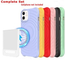 Upgraded Ripple Pattern Silicone Magnetic Case power bank fit iPhone 12 mini