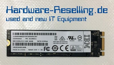 IBM X300s 64GB M.2 2280 SSD B-M-Key SD7SN3Q064G1011 SSM 00VN605 V5010