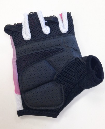 pink cycling gloves