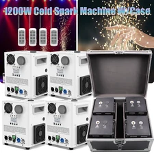 4PCS Cold Spark Machine 1200W Stage Effect DMX Firework Wedding 6.6-9.8ft w/Case