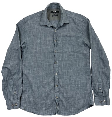 Koton Casual Slim Fit Men Blue Long Sleeve Button Up Shirt Sz S