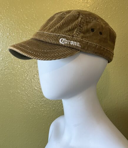 Vision Concepts Corona Corduroy Green Cadet Army Cap Embroidered Logo Grunge