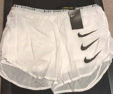 Pantalón Corto Nike Tempo Luxe Run Division 2 en 1 para Mujer L Blanco Transparente DA1280-100 NUEVO CON ETIQUETAS
