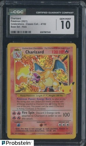 2021 Pokemon Celebrations Base Set 4/102 Charizard Holo CGC 10 GEM MINT