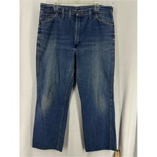 Vintage Rustler Jeans Men's 38x25 Blue Straight Leg Distressed Workwear USA