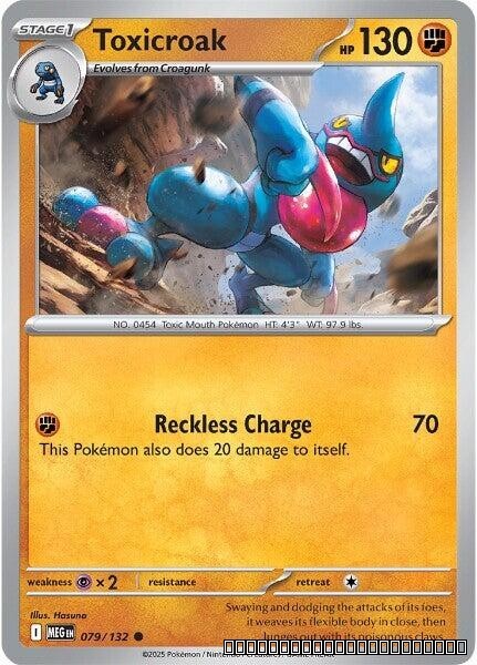 Reverse Holofoil - Toxicroak - 079/132 - ME01: Mega Evolution - NM