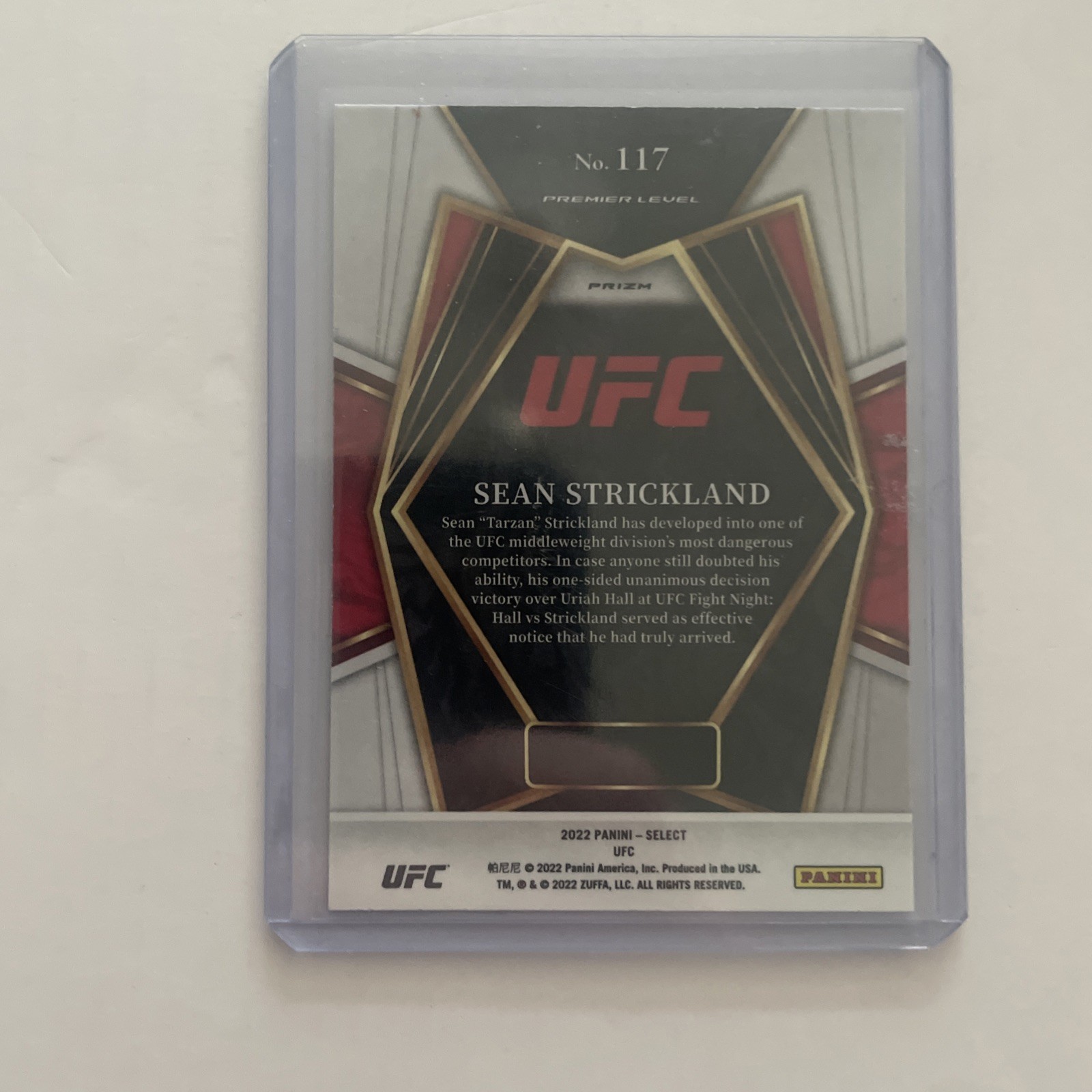 Ufc Flash 2022 Panini Select UFC - Premier Level Sean Strickland #117 Orange ...