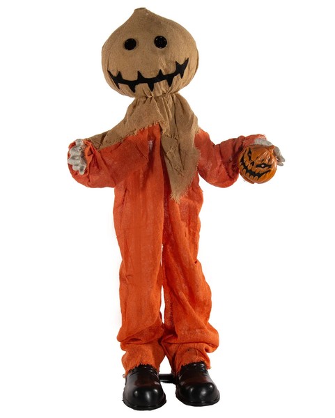 Sammy Mit Jutemaske Als Halloween Standfigur Mit Bewegung, Licht & Ton 80 Cm-image