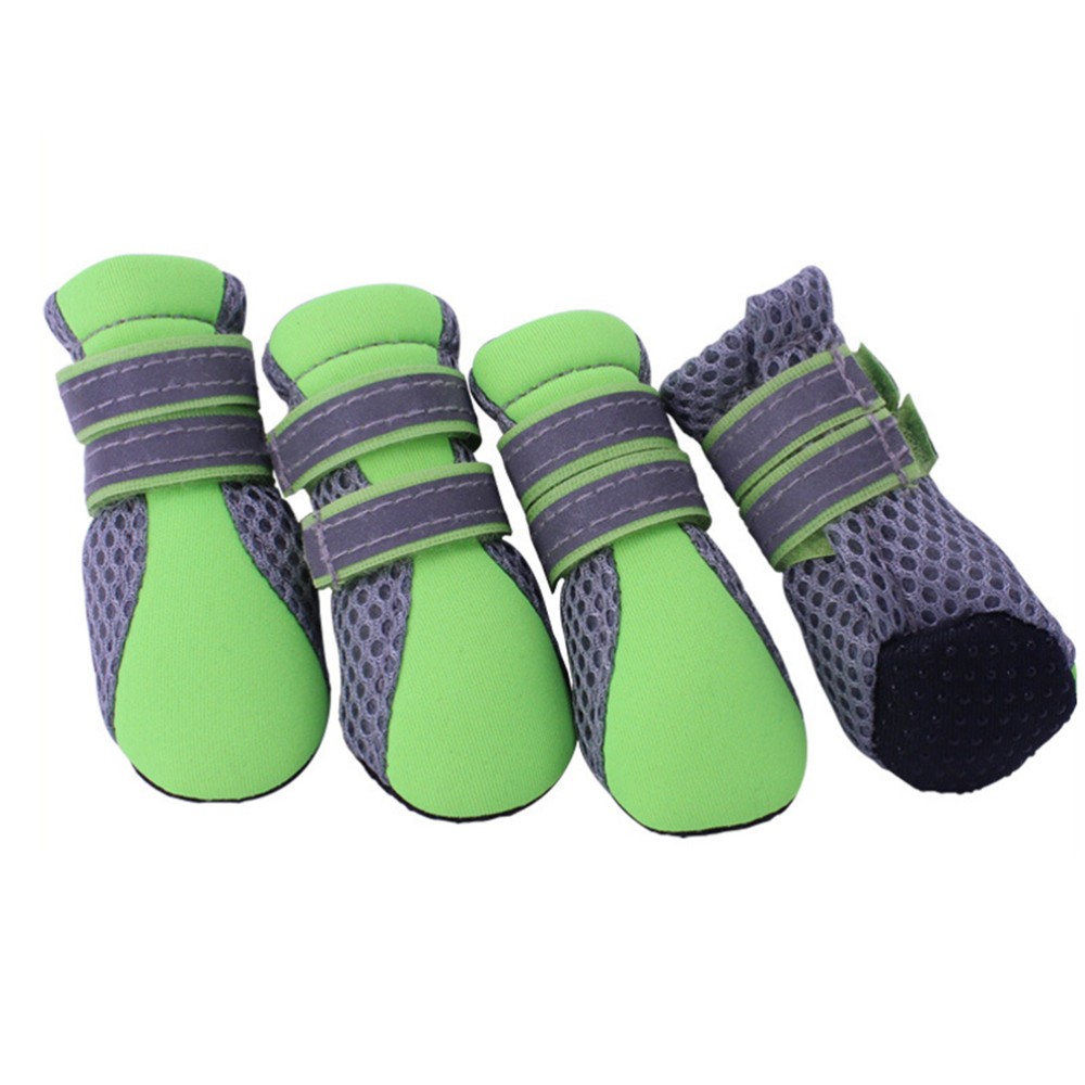 SAOLA Scarpe per cani di piccola taglia estive in rete traspirante suola antiscivolo stivali per cani taglia S (verde)