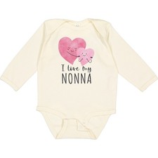 Inktastic I Love My Nonna Long Sleeve Creeper Nonnas New Grandma Grandmother Big