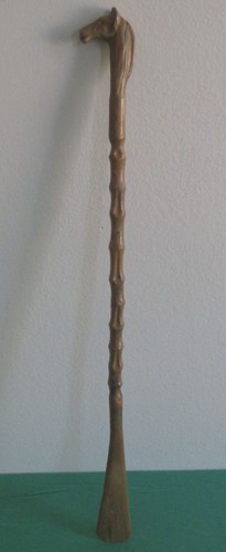 Reitsport Pferdekopf Schuhlöffel groß hart braun Kunststoff 20 3/4" lang Vintage - Bild 2 von 8