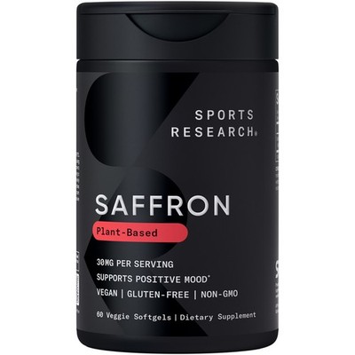 Pure Saffron Extract Supplement 30 mg - Mood & Stress Support 60 Veggie Softgels