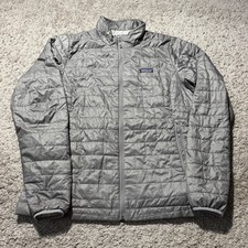 Patagonia Gray Nano Puff Jacket Full Zip Puffer Coat Women s XL 84216 Primaloft