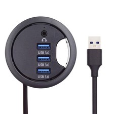 USB 3.0 Hub Splitter, Sound Card 3 Port USB Multiport Expander 60mm Desk Grom...