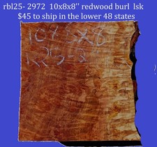 Redwood Burl Guitar Billet  DIY  Craft Wood  Block  RBL25-2972
