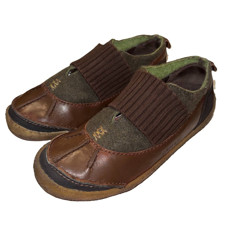 MERRELL Montreal Chestnut Leather Wool Slip On Duck Toe Women Shoes Size 6