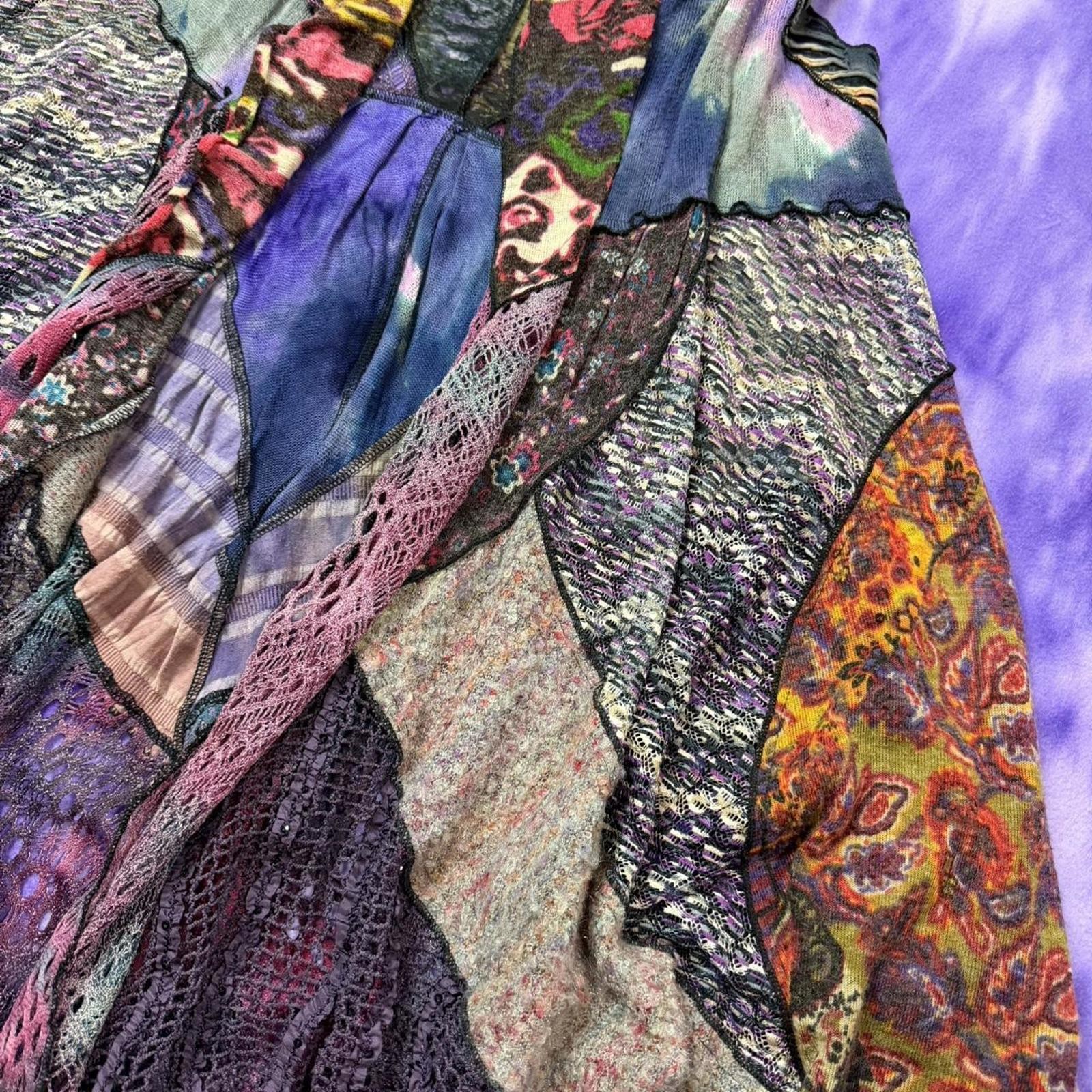 Flew de lis multicoloured patchwork jacket cardig… - image 2