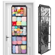 Hanging Yarn Storage Knitting Organizer Storage with 5 Compartments, Clear Wa...