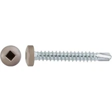 #8 x 1-1/4 Square Pan Self-Drilling TEK Zinc Tan Painted Head (Qty: 100)