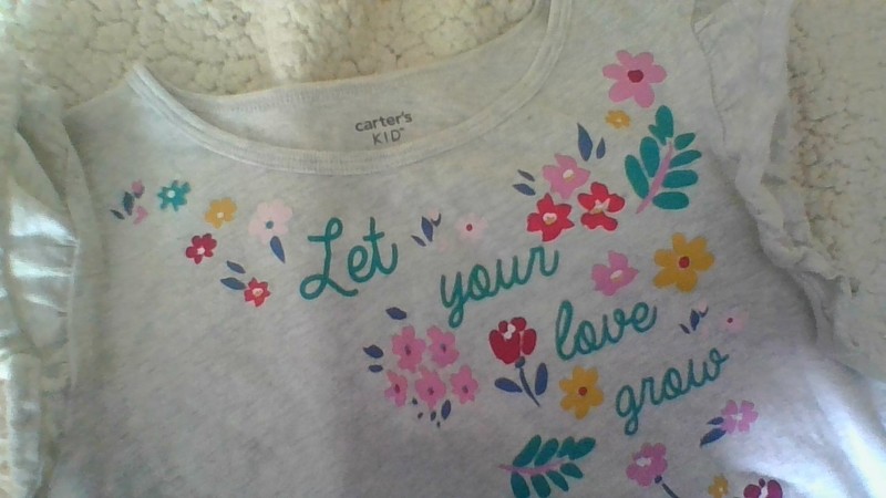 Carter's Kid 12 Let Yr Love Grow Floral Flutter Slv Top Boho Spring SOLD OUT EUC