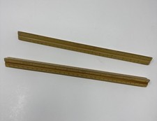 2x Vintage Architectural Drafting 3 Sided Wood Ruler Yellow Dietzgen Made USA