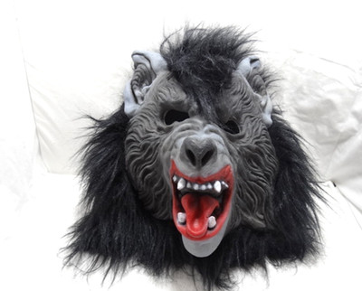Halloween Costume Werewolf Mask Full Head Furry Latex Open Eyes