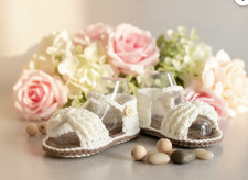 Hand Made Crochet Baby Girl Shoes - Sandals - Size 0 to 3 Months