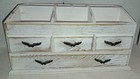 Wooden Jewelry Box Organizer for Women Rustic Style Weathered White — photo 2